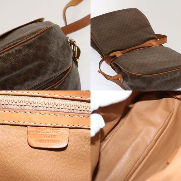 CELINE Macadam Canvas Shoulder Bag Pvc Brown - Picture 11 of 13